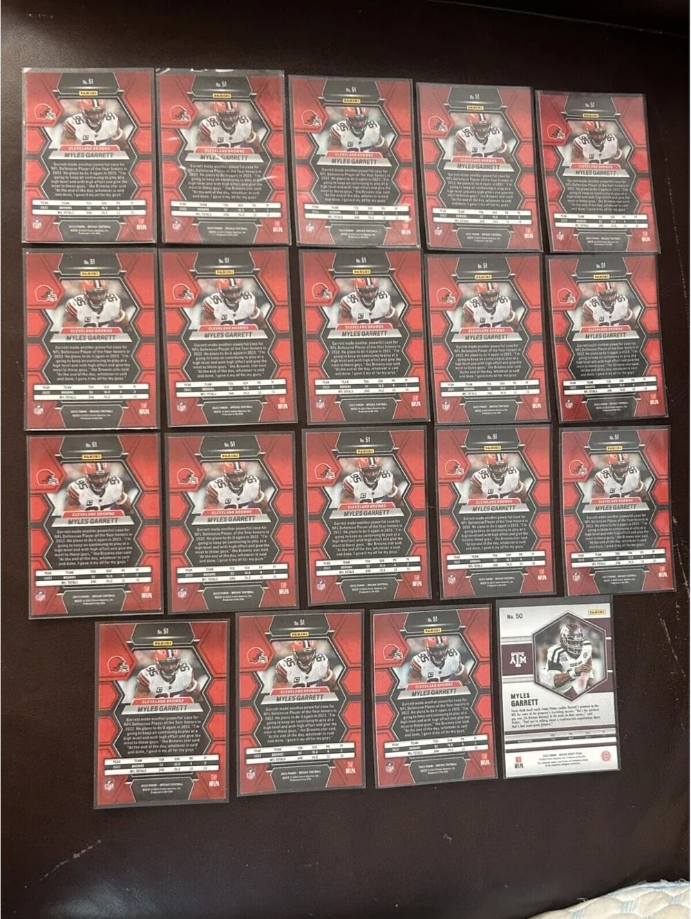 Myles Garrett Panini Mosaic Collection 39 NFL NM lot with Epic, Bang/Browns DPOY